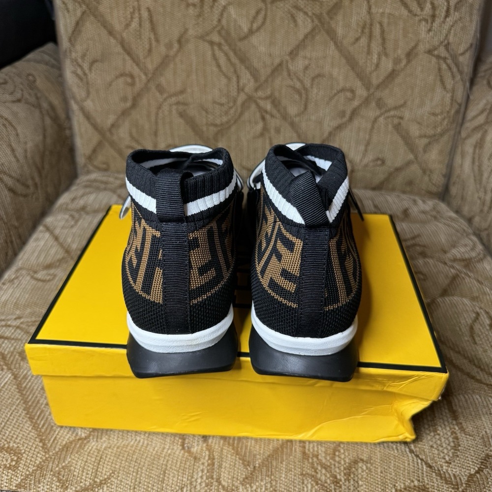 Fendi Love Womens Brown & Black Rockoko FF Motif Inlay‎ Sneakers Size 41 - Picture 6 of 9